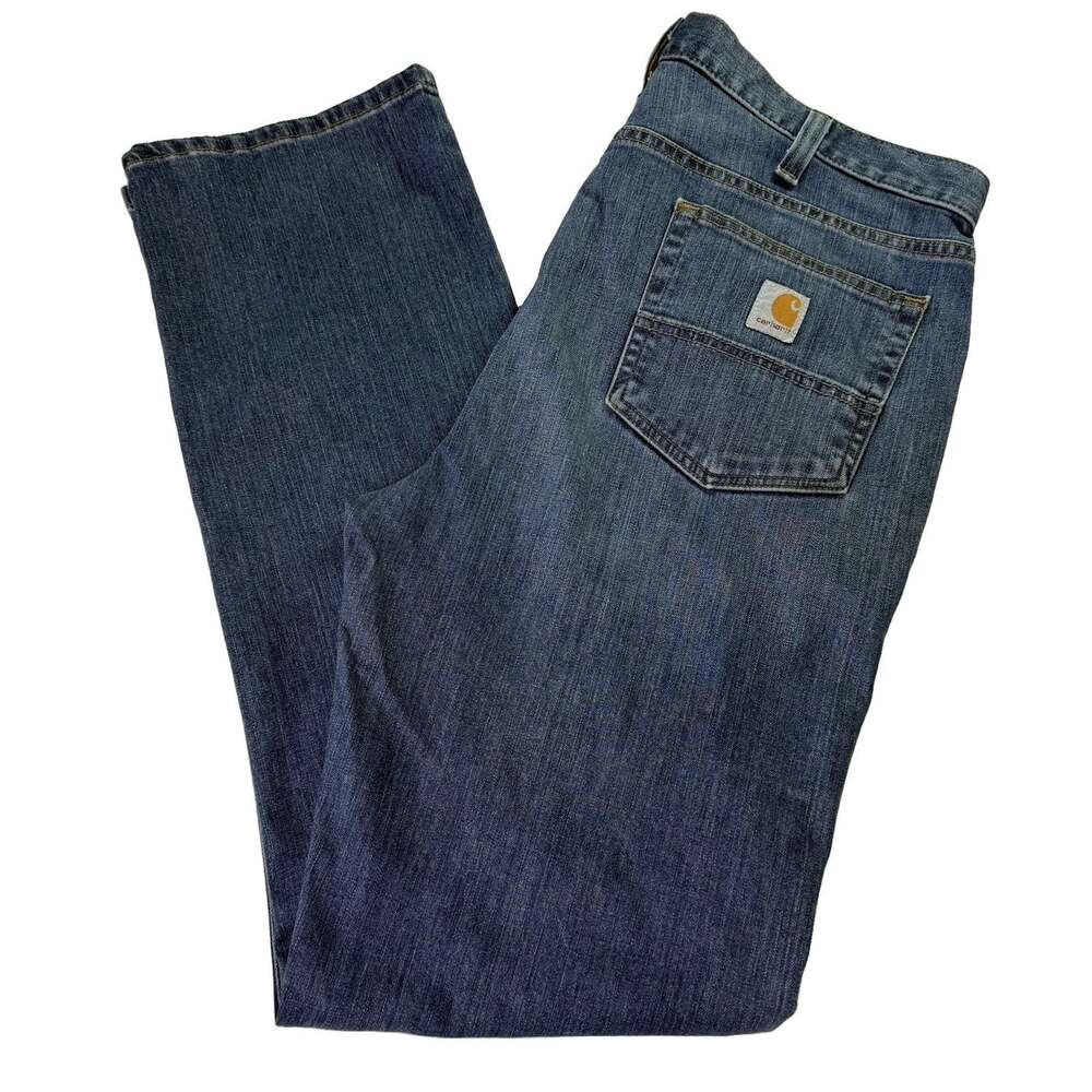 Carhartt Rugged Flex Jeans Mens 38x34 Relaxed Fit Stretch Denim Blue 102804